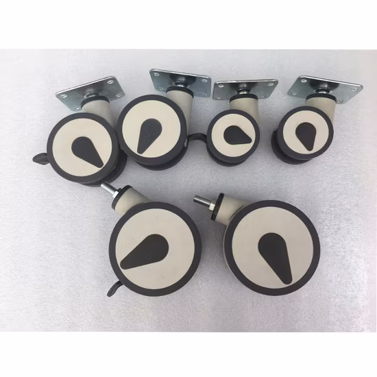 Ruedas gemelas de nailon de 100 mm, rueda giratoria de 4 pulgadas con freno