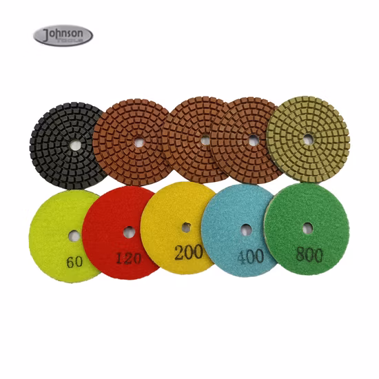 Almohadilla de pulido de acabado de diamante para azulejos de mármol roca, uso húmedo, resina de pulido de 7 pasos, 3 pulgadas, 75mm