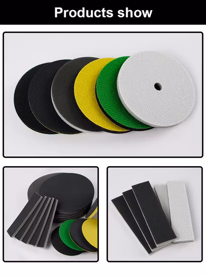 Abralon Esponja de lijado redonda de malla de repuesto de 6 pulgadas, 150 mm, esponja de espuma circular, papel de lija, esponja de lijado con gancho y bucle para lijado de carrocería de automóvil