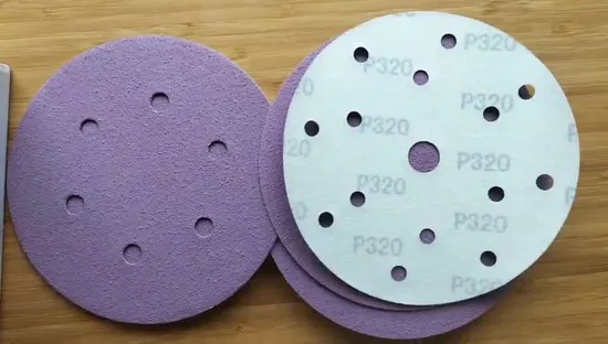 Disco de lija de óxido de aluminio de 6 pulgadas y 150mm con múltiples agujeros, disco de papel de lija con gancho y bucle, papel de lija abrasivo automático